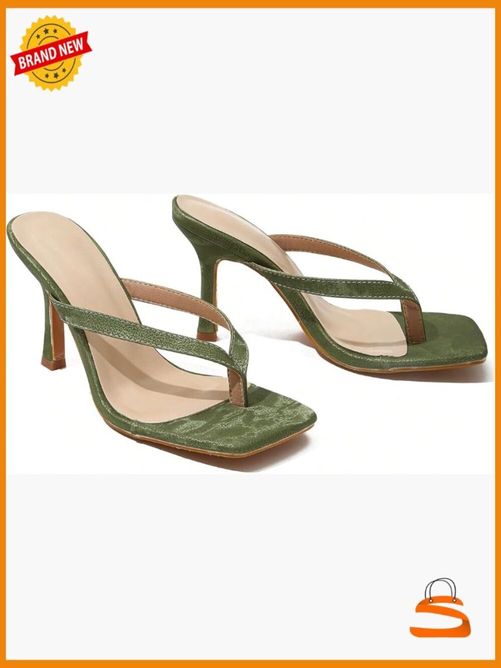 Kitten Heels Thong Strap Dressy Heeled Sandals PU Leather